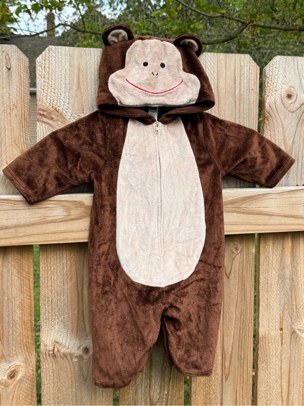 GAP Monkey Infant Costume 3-6 months Hooded One Piece Suit